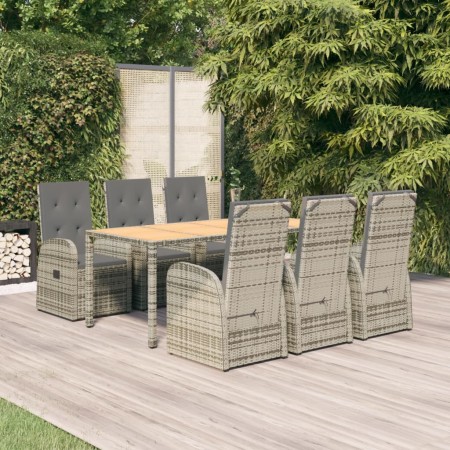 Set comedor jardín 7 pzas y cojines ratán sintético gris de , Conjuntos de jardín - Ref: Foro24-3157588, Precio: 1,00 €, Desc...