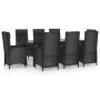 Set de comedor de jardín 9 pzas y cojines ratán sintético negro de , Conjuntos de jardín - Ref: Foro24-3185196, Precio: 1,00 ...
