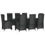 Set de comedor de jardín 9 pzas y cojines ratán sintético negro de , Conjuntos de jardín - Ref: Foro24-3185196, Precio: 1,00 ...