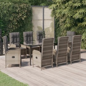 Comprar Set comedor jardín 9 pzas y cojines ratán