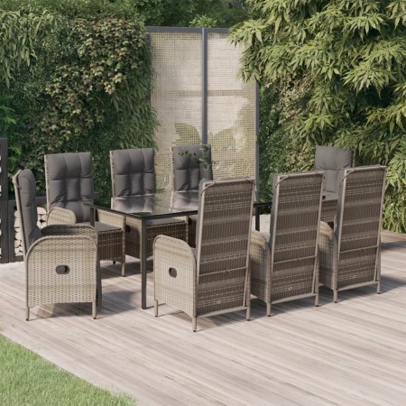 Set comedor jardín 9 pzas y cojines ratán sintético negro gris | Foro24.es | Tu tienda online para hogar, jardín y más Foro24.es