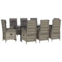 Set comedor jardín 9 pzas y cojines ratán sintético negro gris | Foro24.es | Tu tienda online para hogar, jardín y más Foro24.es