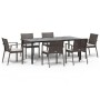Juego comedor jardín 7 piezas y cojines ratán sintético y acero de , Conjuntos de jardín - Ref: Foro24-3186997, Precio: 631,8...
