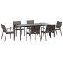Juego comedor jardín 7 piezas y cojines ratán sintético y acero de , Conjuntos de jardín - Ref: Foro24-3186997, Precio: 631,8...