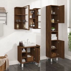 Set de muebles de baño 3 pzas madera contrachapada roble marrón de , Muebles de baño - Ref: Foro24-3187608, Precio: 193,48 €,...