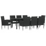 Juego de comedor de jardín 9 pzas ratán sintético y acero negro de , Conjuntos de jardín - Ref: Foro24-3203319, Precio: 498,3...