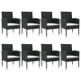 Juego de comedor de jardín 9 pzas ratán sintético y acero negro de , Conjuntos de jardín - Ref: Foro24-3203319, Precio: 498,3...