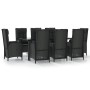 Set de comedor de jardín 9 pzas y cojines ratán sintético negro de , Conjuntos de jardín - Ref: Foro24-3185194, Precio: 1,00 ...