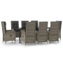 Set comedor jardín 9 pzas y cojines ratán sintético negro gris de , Conjuntos de jardín - Ref: Foro24-3185204, Precio: 1,00 €...