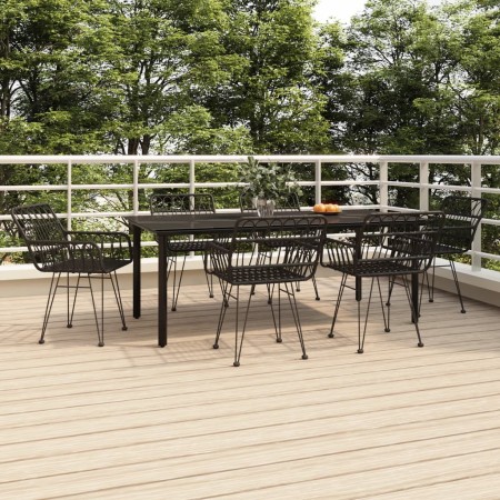 Juego de comedor de jardín 7 piezas ratán sintético negro de , Conjuntos de jardín - Ref: Foro24-3157871, Precio: 638,57 €, D...