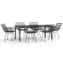 Juego de comedor de jardín 7 piezas ratán sintético negro de , Conjuntos de jardín - Ref: Foro24-3157871, Precio: 638,57 €, D...