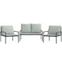 Juego muebles de jardín 3 pzas y cojines acero gris antracita de , Conjuntos de jardín - Ref: Foro24-364110, Precio: 341,90 €...