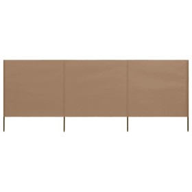 Paravientos de playa de 3 paneles tela gris taupe 400x80 cm de , Sombrillas - Ref: Foro24-47143, Precio: 37,30 €, Descuento: %
