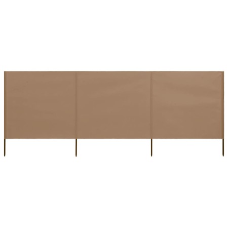 Paravientos de playa de 3 paneles tela gris taupe 400x80 cm de , Sombrillas - Ref: Foro24-47143, Precio: 37,30 €, Descuento: %