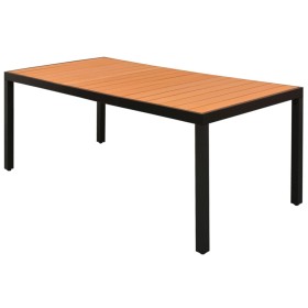 Mesa de jardín de aluminio y WPC marrón 185x90x74 cm de , Mesas de jardín - Ref: Foro24-42795, Precio: 329,24 €, Descuento: %