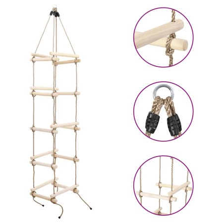 Escalera de cuerda para niños madera 200 cm de , Cuerda de escalada - Ref: Foro24-91802, Precio: 73,31 €, Descuento: %