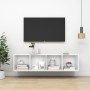 TV de pared con madera contrachapada blanco 37x37x142,5 cm de , Muebles TV - Ref: Foro24-805489, Precio: 61,13 €, Descuento: ...