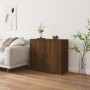 Aparador de madera contrachapada marrón roble 80x33x70 cm de , Aparadores - Ref: Foro24-816567, Precio: 88,39 €, Descuento: %