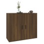 Aparador de madera contrachapada marrón roble 80x33x70 cm de , Aparadores - Ref: Foro24-816567, Precio: 88,39 €, Descuento: %
