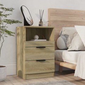 Mesita de noche madera contrachapada color roble Sonoma de , Mesitas de noche - Ref: Foro24-811238, Precio: 59,50 €, Descuent...