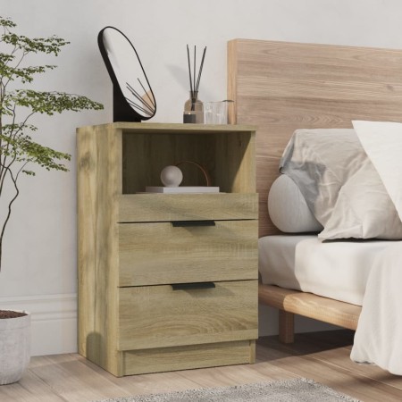 Mesita de noche madera contrachapada color roble Sonoma de , Mesitas de noche - Ref: Foro24-811238, Precio: 59,50 €, Descuent...
