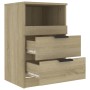 Mesita de noche madera contrachapada color roble Sonoma de , Mesitas de noche - Ref: Foro24-811238, Precio: 59,50 €, Descuent...