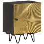 Mesita de noche con frontal de latón mango maciza 40x30x50 cm de , Mesitas de noche - Ref: Foro24-322680, Precio: 126,03 €, D...