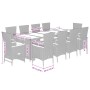 Set de comedor de jardín 11 pzas y cojines ratán sintético gris en Conjuntos de jardín | Comprar online en Foru.es