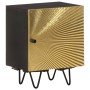Mesita de noche con frontal de latón mango maciza 40x30x50 cm de , Mesitas de noche - Ref: Foro24-322680, Precio: 126,03 €, D...