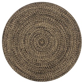 Alfombra hecha a mano de yute negra y natural 150 cm de , Alfombras - Ref: Foro24-133727, Precio: 69,83 €, Descuento: %
