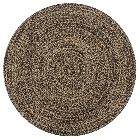 Alfombra hecha a mano de yute negra y natural 150 cm de , Alfombras - Ref: Foro24-133727, Precio: 69,83 €, Descuento: %
