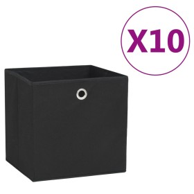Cajas de almacenaje 10 uds tela no tejida negro 28x28x28 cm de , Cestas para almacenaje - Ref: Foro24-325189, Precio: 42,50 €...