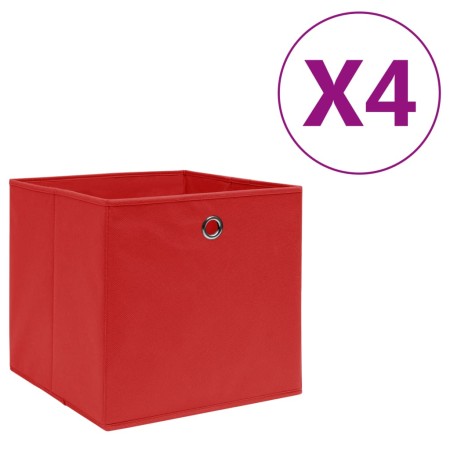 Cajas de almacenaje 4 uds tela no tejida rojo 28x28x28 cm de , Cestas para almacenaje - Ref: Foro24-325219, Precio: 22,19 €, ...