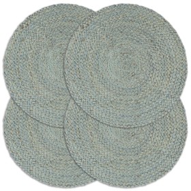 Manteles individuales redondos 4 uds yute verde oliva liso 38cm de , Manteles individuales - Ref: Foro24-133840, Precio: 26,8...