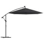 Sombrilla voladiza con luces LED y poste de acero negra 300 cm de , Sombrillas - Ref: Foro24-47136, Precio: 131,64 €, Descuen...