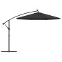 Sombrilla voladiza con luces LED y poste de acero negra 300 cm de , Sombrillas - Ref: Foro24-47136, Precio: 131,64 €, Descuen...