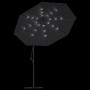 Sombrilla voladiza con luces LED y poste de acero negra 300 cm de , Sombrillas - Ref: Foro24-47136, Precio: 131,64 €, Descuen...
