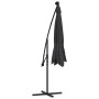 Sombrilla voladiza con luces LED y poste de acero negra 300 cm de , Sombrillas - Ref: Foro24-47136, Precio: 131,64 €, Descuen...