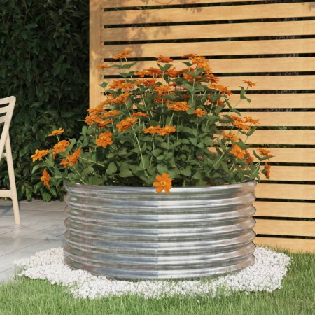 Jardinera de acero recubrimiento en polvo 80x80x36 cm plateado de , Maceteros y jardineras - Ref: Foro24-318857, Precio: 44,3...