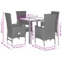 Set comedor de jardín 5 pzas con cojines ratán sintético beige en Conjuntos de jardín | Comprar online en Foru.es