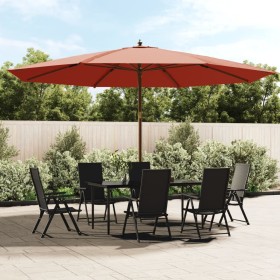 Sombrilla de jardín con poste de madera terracota 400x273 cm de , Sombrillas - Ref: Foro24-363180, Precio: 119,90 €, Descuent...