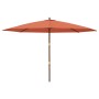 Sombrilla de jardín con poste de madera terracota 400x273 cm de , Sombrillas - Ref: Foro24-363180, Precio: 119,90 €, Descuent...