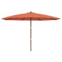 Sombrilla de jardín con poste de madera terracota 400x273 cm de , Sombrillas - Ref: Foro24-363180, Precio: 119,90 €, Descuent...