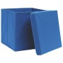 Cajas de almacenaje con tapas 4 uds azul 28x28x28 cm de , Cestas para almacenaje - Ref: Foro24-325196, Precio: 28,06 €, Descu...