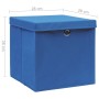 Cajas de almacenaje con tapas 4 uds azul 28x28x28 cm de , Cestas para almacenaje - Ref: Foro24-325196, Precio: 28,06 €, Descu...