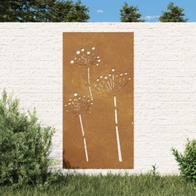Adorno de pared de jardín acero corten diseño flores 105x55 cm de , Carteles, copias y arte visual - Ref: Foro24-824486, Prec...