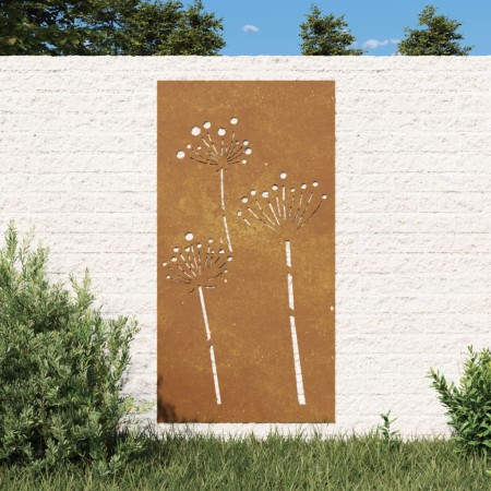 Adorno de pared de jardín acero corten diseño flores 105x55 cm de , Carteles, copias y arte visual - Ref: Foro24-824486, Prec...