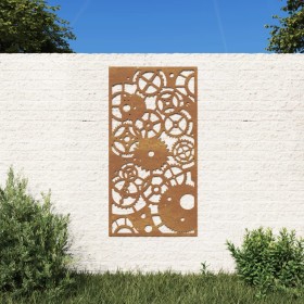 Adorno de pared de jardín acero corten rueda dentada 105x55 cm de , Carteles, copias y arte visual - Ref: Foro24-824492, Prec...