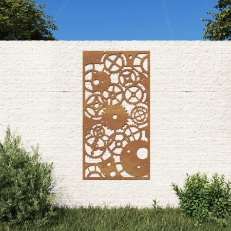 Adorno de pared de jardín acero corten rueda dentada 105x55 cm de , Carteles, copias y arte visual - Ref: Foro24-824492, Prec...