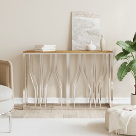 Comprar Mesa consola acero inoxidable y madera